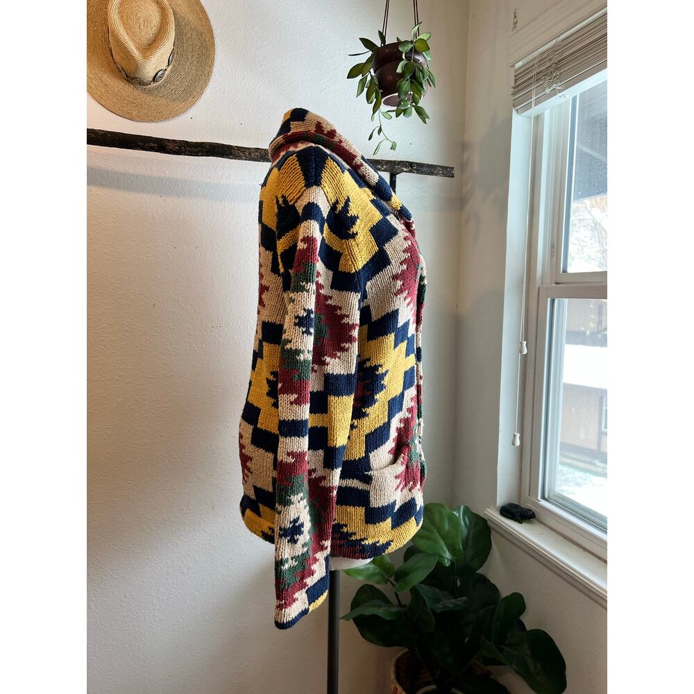 Ralph Lauren Denim & Supply Southwestern Cotton Woven Cardigan Sweater Size XL - Picture 3 of 11